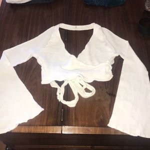 brandy melville bell sleeve crop top NWOT